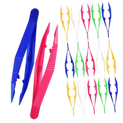 JOINPAYA 20pcs Boys and Girls Tool for Boys and Girls Tongs Plastic Tweezers Craft Tweezers Diy Crafts