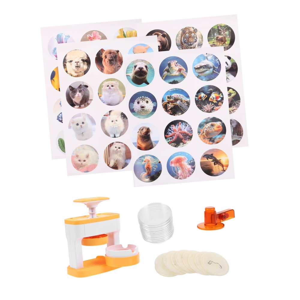 1 Set DIY Badge Maker Machine Kit for Button Pins Effortless Crafting for Corporate Events School Functions and Weddings Includes Badge and Base for Creative Expression