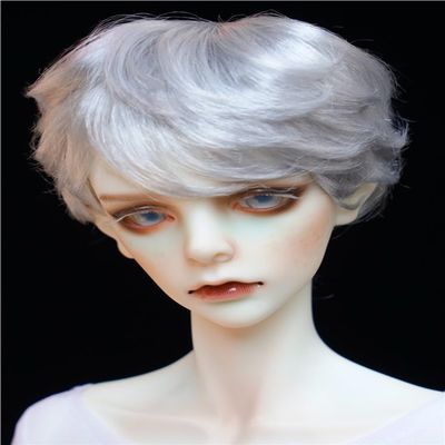1/3 1/4 1/6 1/8 BJD Male Doll Wig Doll Hair Short Hair (Gray White) for Male Movable Doll Action FigureJointed Doll DIY Toys(1/6)