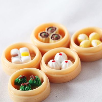 10Pcs Mini Chinese Food Models - Realistic Dim Sum & Steamed Buns for Dollhouse Decoration, Perfect Miniature Food Props