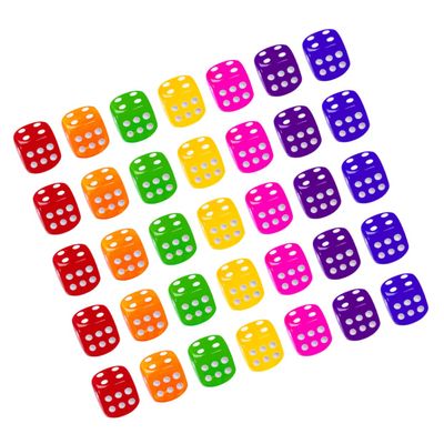 50 Pcs Colorful Transparent Acrylic Dice for Game Parties and Educational Use Lightweight and Easy to Read for Ktv and Pubs Random Colors Random Color