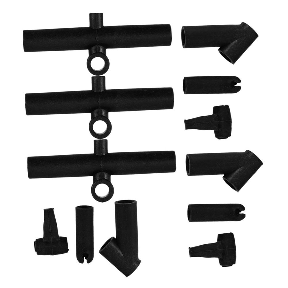 12pcs Plastic Kite Connectors Rod DIY Projects Frame Versatile Angled Straight Design DIY Kite Building Supplies for Repairing (Black)