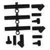 12pcs Plastic Kite Connectors Rod DIY Projects Frame Versatile Angled Straight Design DIY Kite Building Supplies for Repairing (Black) view 1