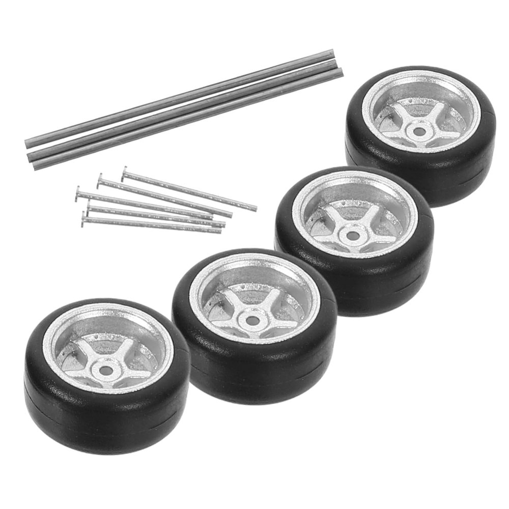 Abaodam 1 Set 1:64 Scale RC Car Model Replacement Wheels Rubber Tires for Toy Vehicle Accessories for Teens and Boys and Girls Remote Control Cars
