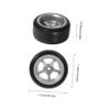 Abaodam 1 Set 1:64 Scale RC Car Model Replacement Wheels Rubber Tires for Toy Vehicle Accessories for Teens and Boys and Girls Remote Control Cars view 2