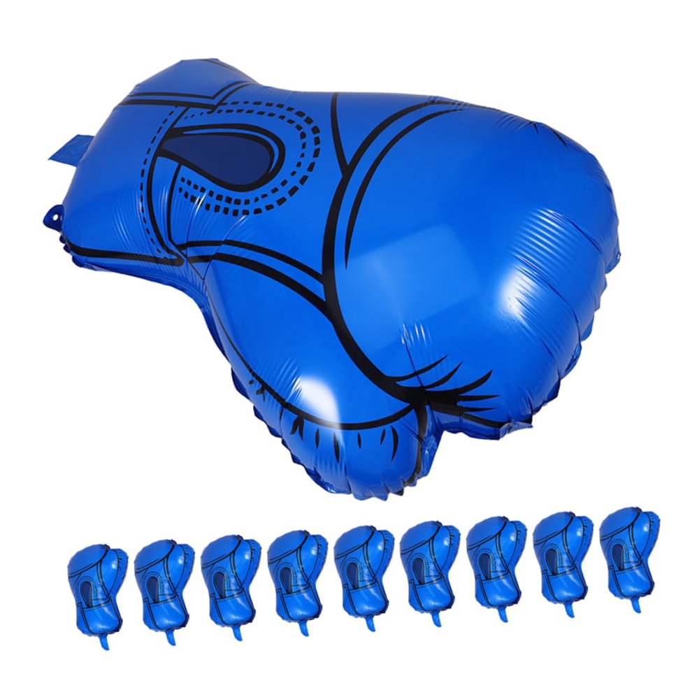 10Pcs Boxing Glove Balloons Aluminum Foil Party Decorations for Sports Celebrations Wrestling and Birthday Events Self Sealing Design for Gym Themed Decor