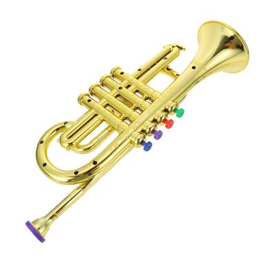 1Pc Simulation Trumpet Model Portable Music for Stage Performance Reusable Musical Prop for Ages Four Tones Safe Material
