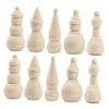 10pcs Blank DIY Wooden Christmas Snowman Peg Dolls Unfinished Wood Snowman Peg People Figures for Kid Painting Craft Christmas Decoration view 1