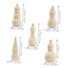 10pcs Blank DIY Wooden Christmas Snowman Peg Dolls Unfinished Wood Snowman Peg People Figures for Kid Painting Craft Christmas Decoration view 2