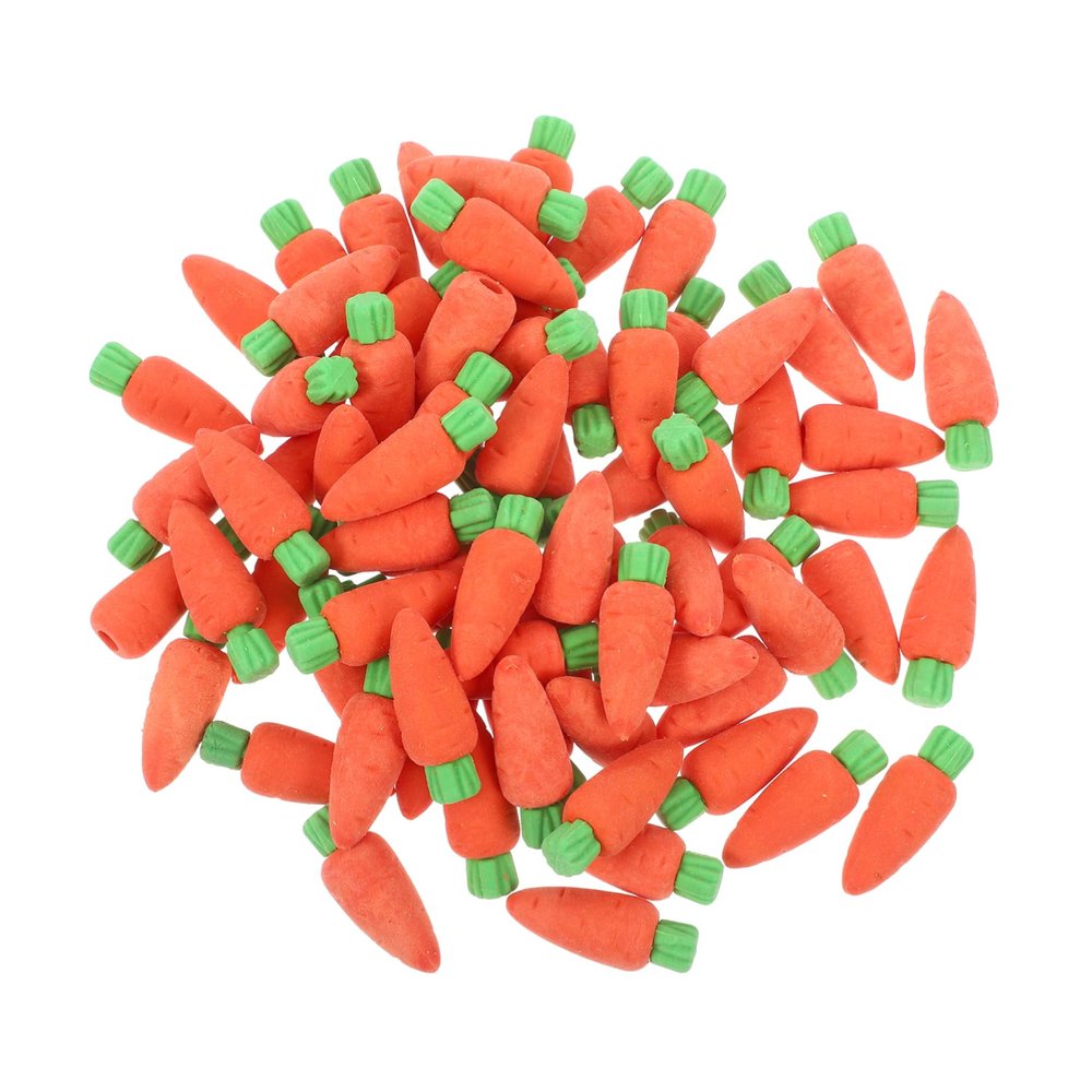 100Pcs Carrot Shaped Mini Erasers for Fun Daily Use Erasers Portable Kawaii Design Lightweight School Supplies Cute Cartoon Learning Accessories