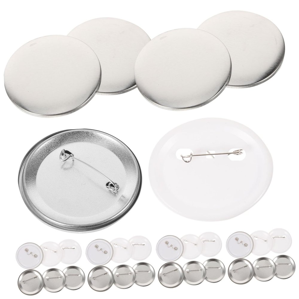 1Set DIY Blank Badge Buttons and Plastic Badge Making Supplies High Transparency Film for Custom Pins Durable Craft Emblems for Creative Projects