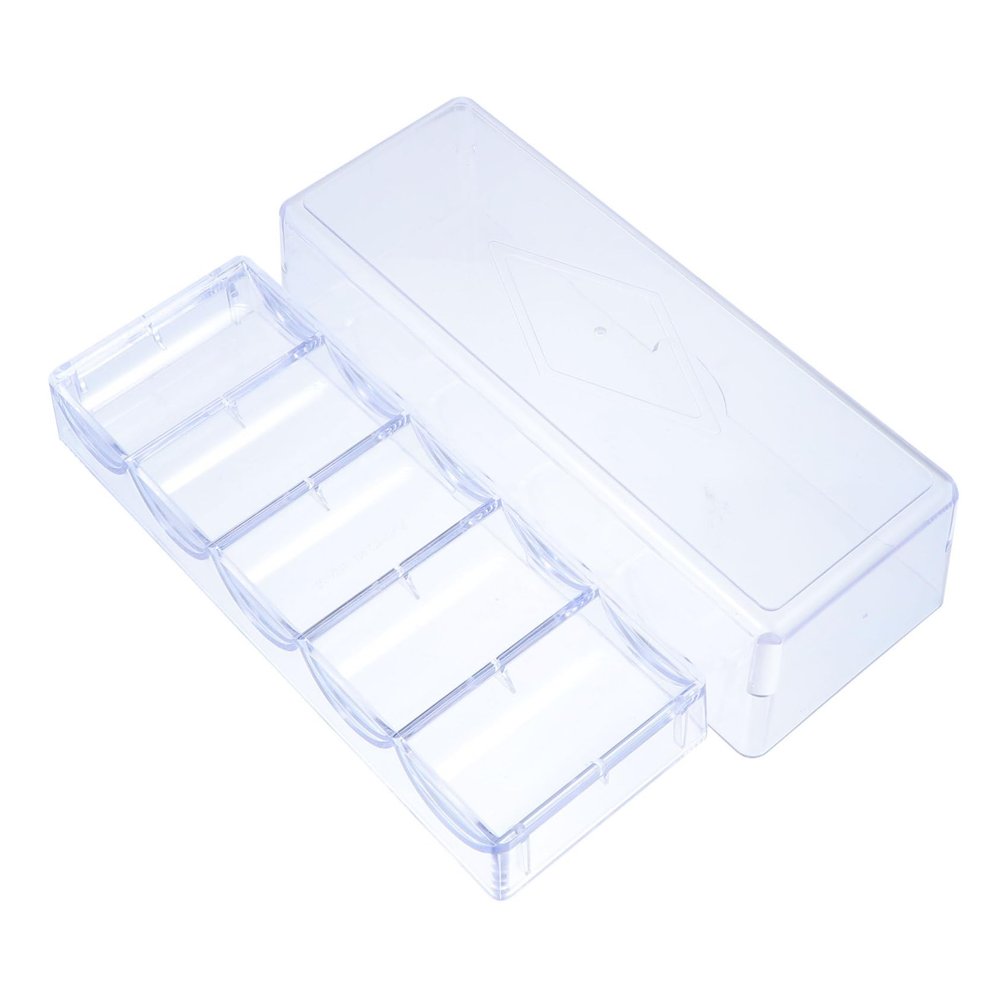 Kisangel 1Pc Transparent Mahjong Chips Storage Box Organizer with Five Design for Easy Classification Lightweight and Portable Game Chip Container