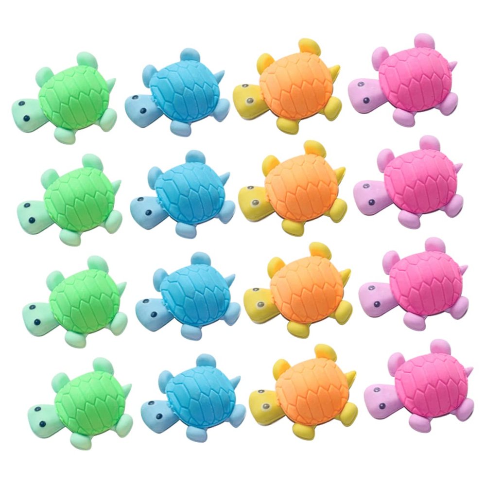 18Pcs Adorable Cartoon Turtle Erasers Portable and Lightweight for Students and Office Use Kindergarten and Fun Stationery Accessory