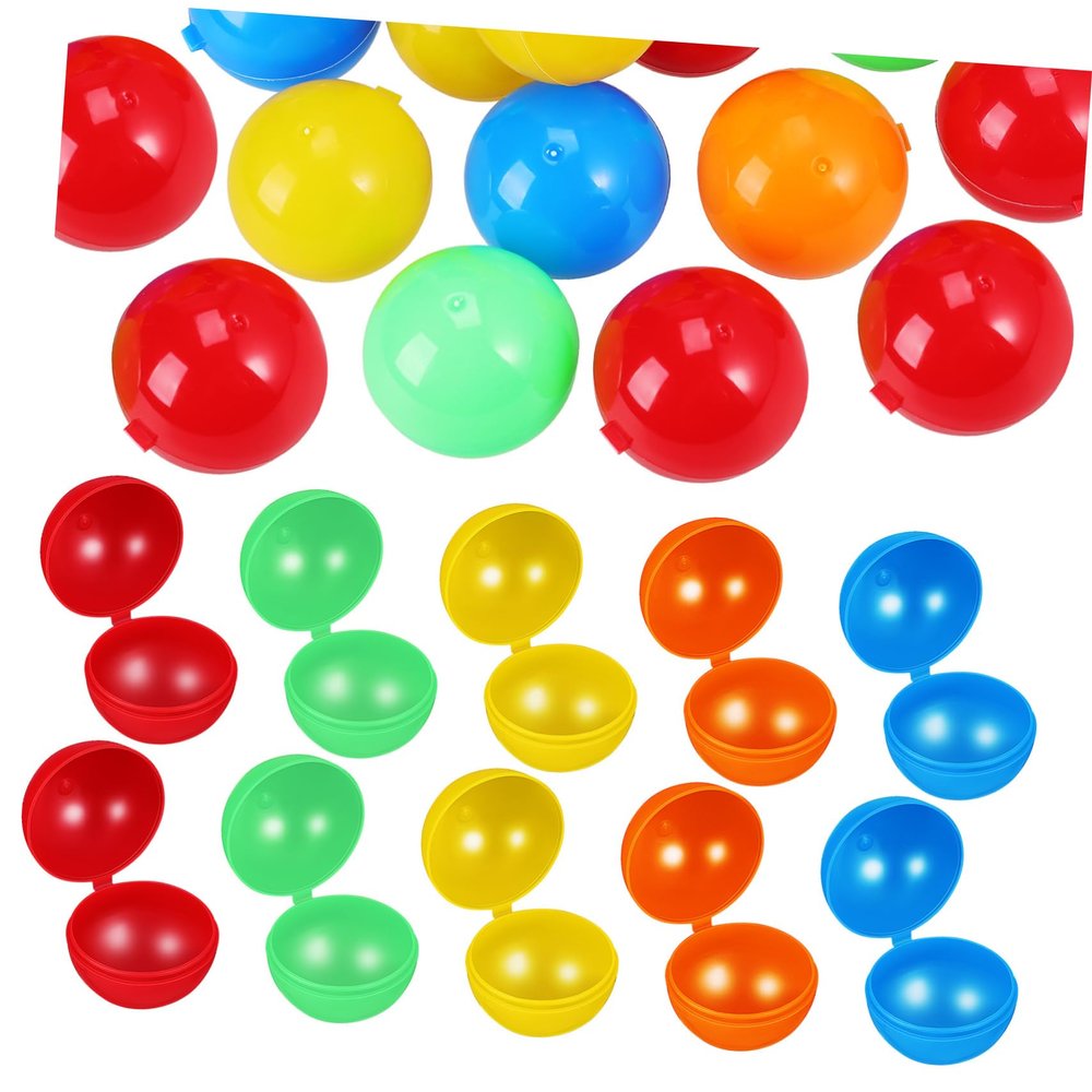 Toddmomy 50pcs Raffle Balls Numbers Plastic Balls Hollow Capsules for Party Games School Activities Family Gatherings