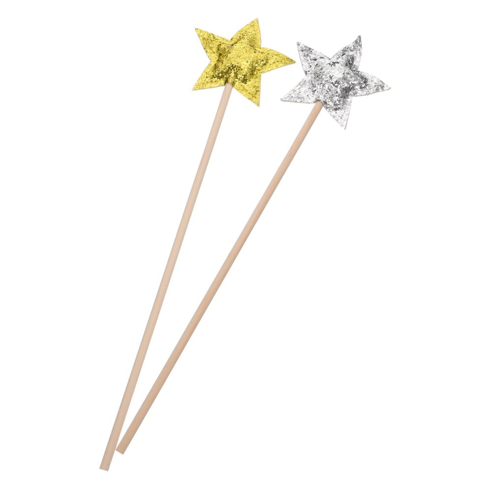 2Pcs Star Shape Fairy Wand Premium Creative Wand for Dress Up Parties and Halloween Costumes Smooth Surface Lightweight for Grown Ups