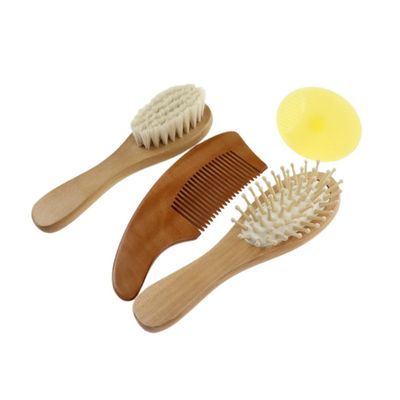 1Set Bathing Bath Brush Kit with Soft Bristle Comb for Gentle Shampooing and Scalp Massage for Newborns and Boy Girl Keeps Hair Clean and Healthy