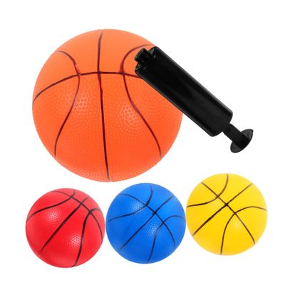 BESTonZON 1Set Basketball Inflatable Soft Bouncy Balls with Inflator for Indoor and Great for Color Learning and Parent