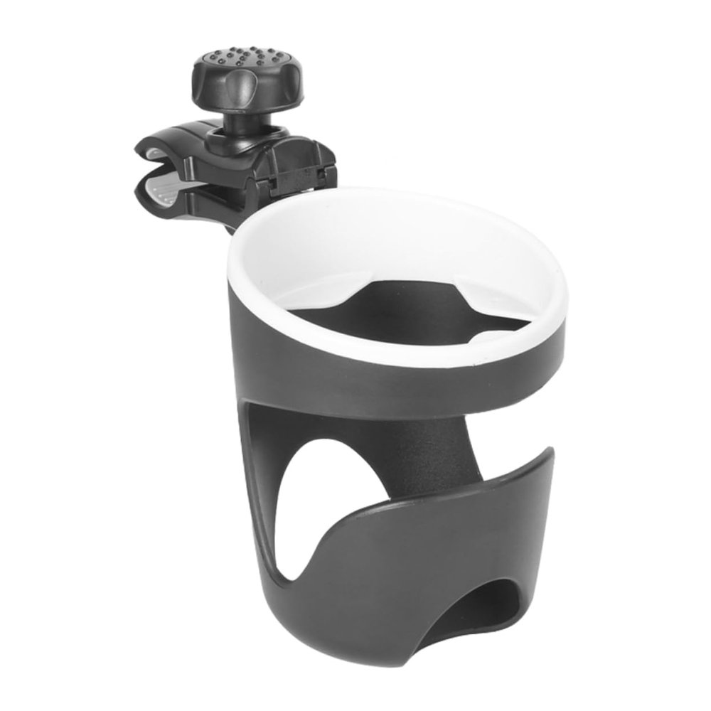 1Pc Sturdy Black Stroller Cup Holder Easy Install Trolley Bottle Rack for Water Bottles Compact and Portable Design for Outdoor Convenience Multi Purpose Cart Drink Holder