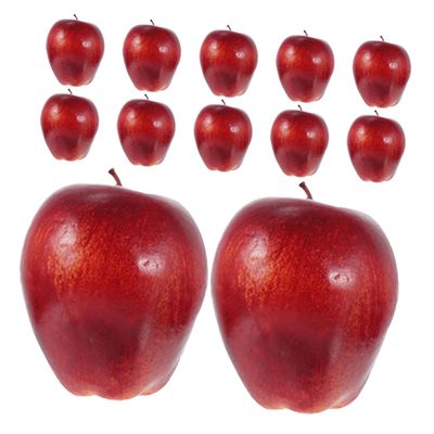 12Pcs Simulation Red Delicious Apples Realistic Fake Fruit Props for Home Decor Photography Table Centerpieces and Catering Events