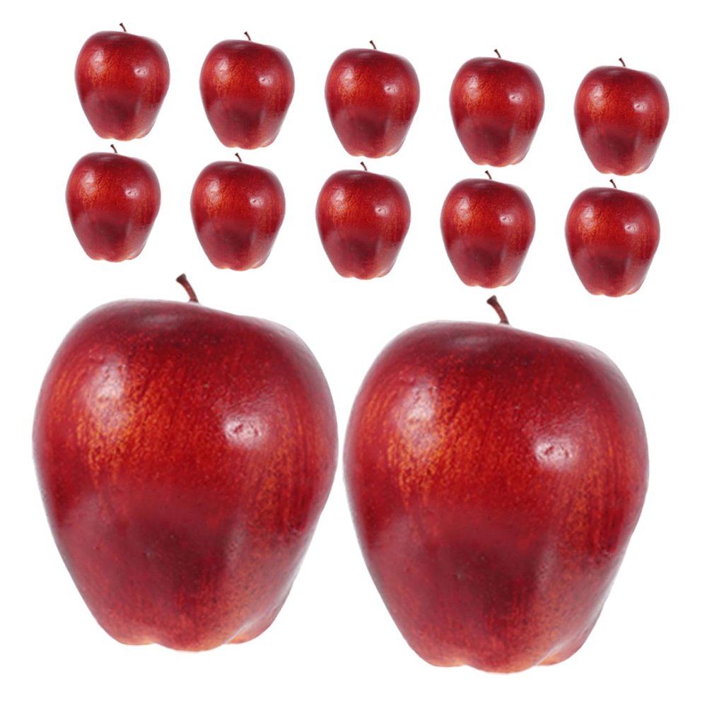 12Pcs Simulation Red Delicious Apples Realistic Fake Fruit Props for Home Decor Photography Table Centerpieces and Catering Events