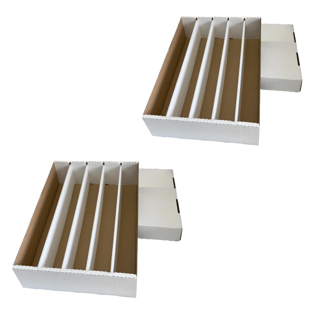 2-Pack 5000 Count 5-Row Trading Card Storage Box Woodhaven Trading Firm Brand