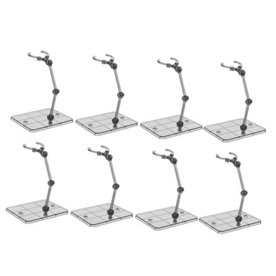 8pcs Action Figure Display Stand Stable Support Holder for Models Easy Assembly Collectible Base Compatible with Various Figures and Dolls Transparent Design