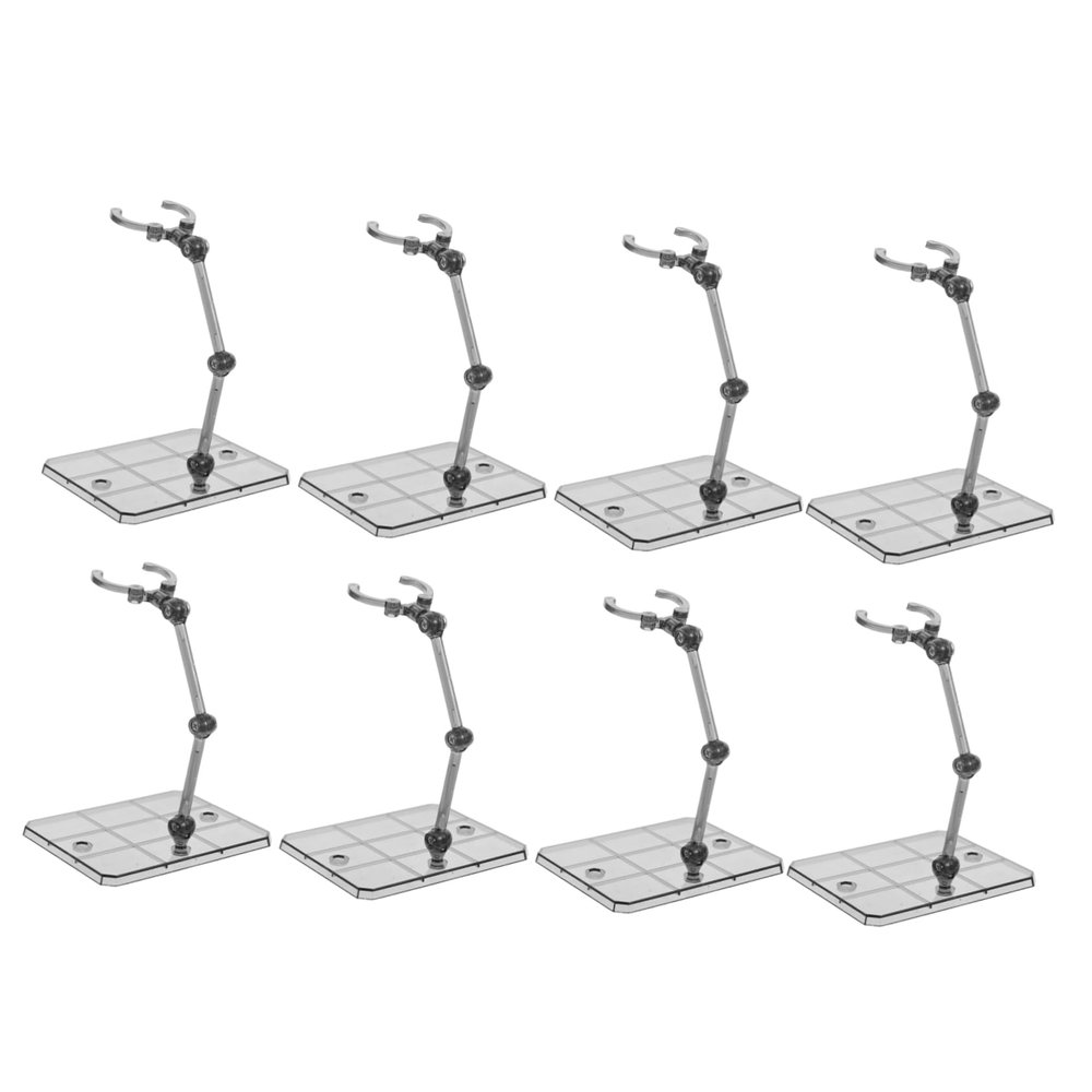 8pcs Action Figure Display Stand Stable Support Holder for Models Easy Assembly Collectible Base Compatible with Various Figures and Dolls Transparent Design