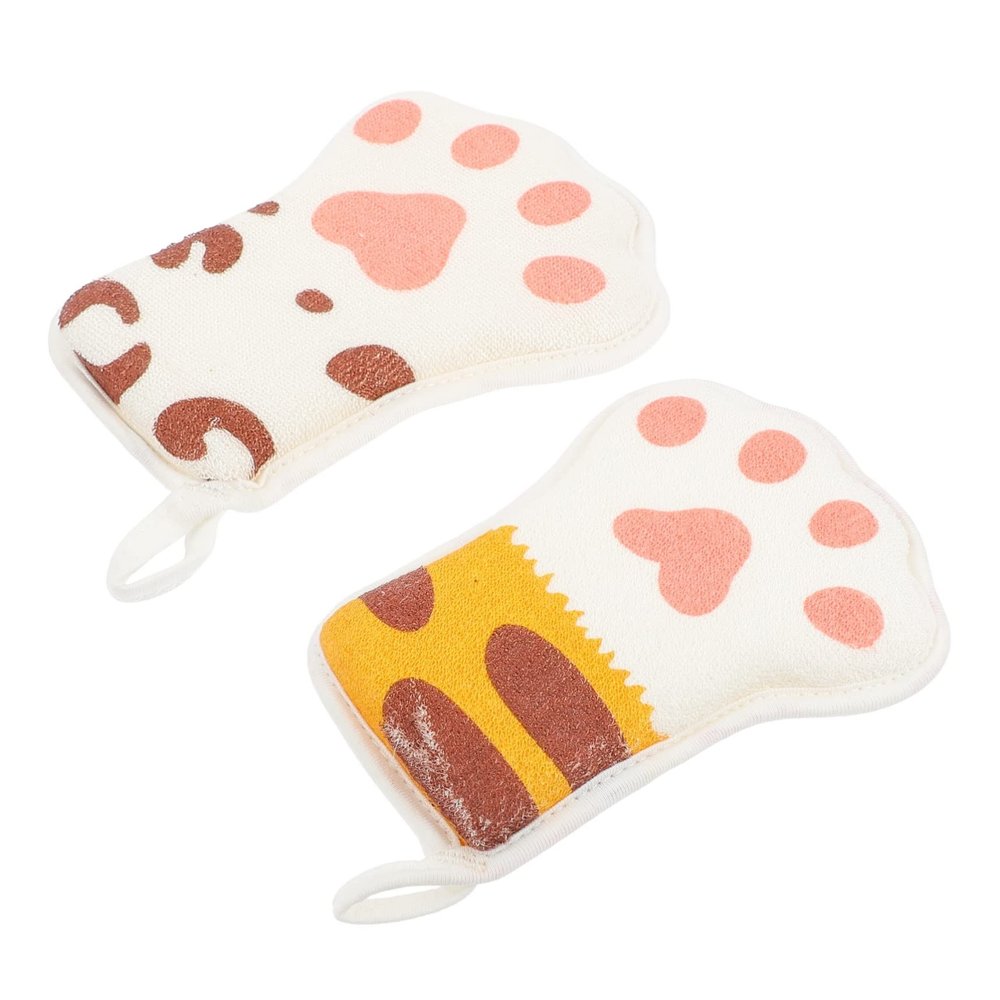 2Pcs Cartoon Bath Towel Lightweight Shower Scrubber for Adorable Ages for Home and Travel