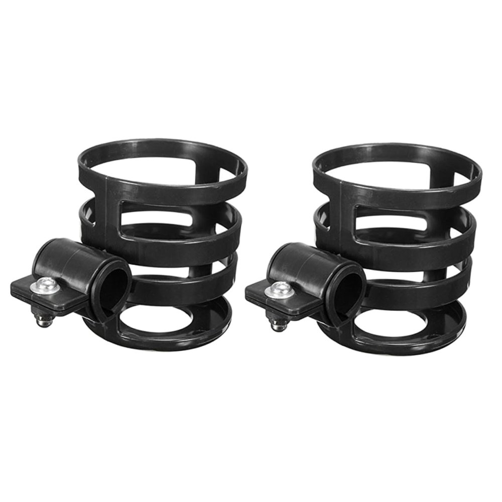 2Pcs Stroller Bottle Holder Racks Durable Drink Holders for Carriage Bike Ergonomic Design for Easy Installation Fits Various Bottles Black