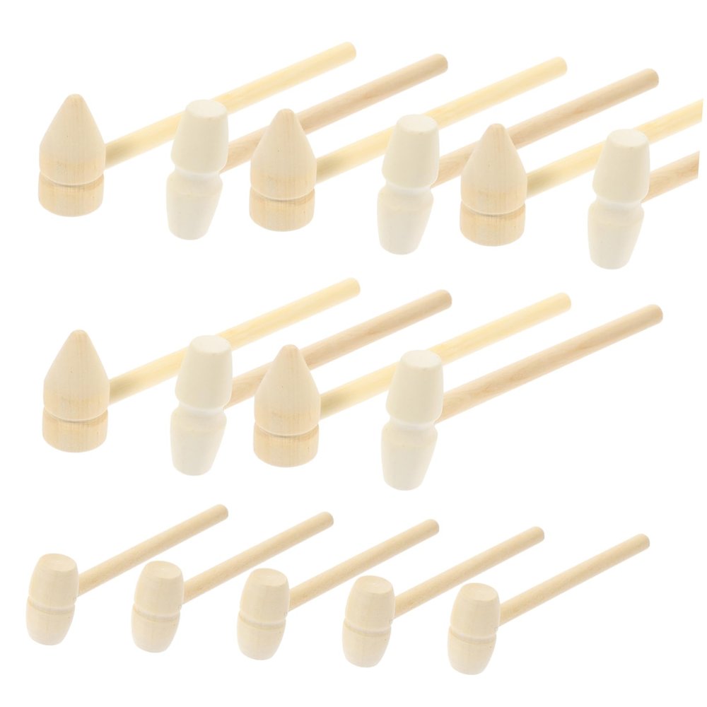 KESYOO 15pcs Mini Wooden Mallets Hammer for Boys for Interactive Play DIY Crafting and Coordination Development