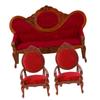 3pcs Mini Couch Dollhouse Furniture Tiny House Accessories with Realistic Design Includes Long Sofa and Armchairs for Creative Layouts Dollhouse Living Room view 1