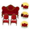 3pcs Mini Couch Dollhouse Furniture Tiny House Accessories with Realistic Design Includes Long Sofa and Armchairs for Creative Layouts Dollhouse Living Room view 2