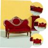 3pcs Mini Couch Dollhouse Furniture Tiny House Accessories with Realistic Design Includes Long Sofa and Armchairs for Creative Layouts Dollhouse Living Room view 3