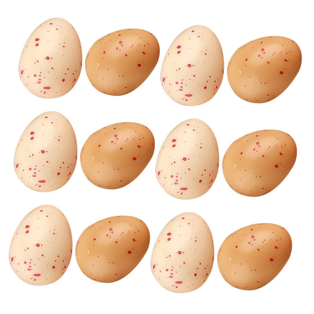20Pcs Faux Chicken Eggs for Easter Decor Realistic Speckled Bird Eggs for DIY Spring Displays Gardens and Festive Decorations