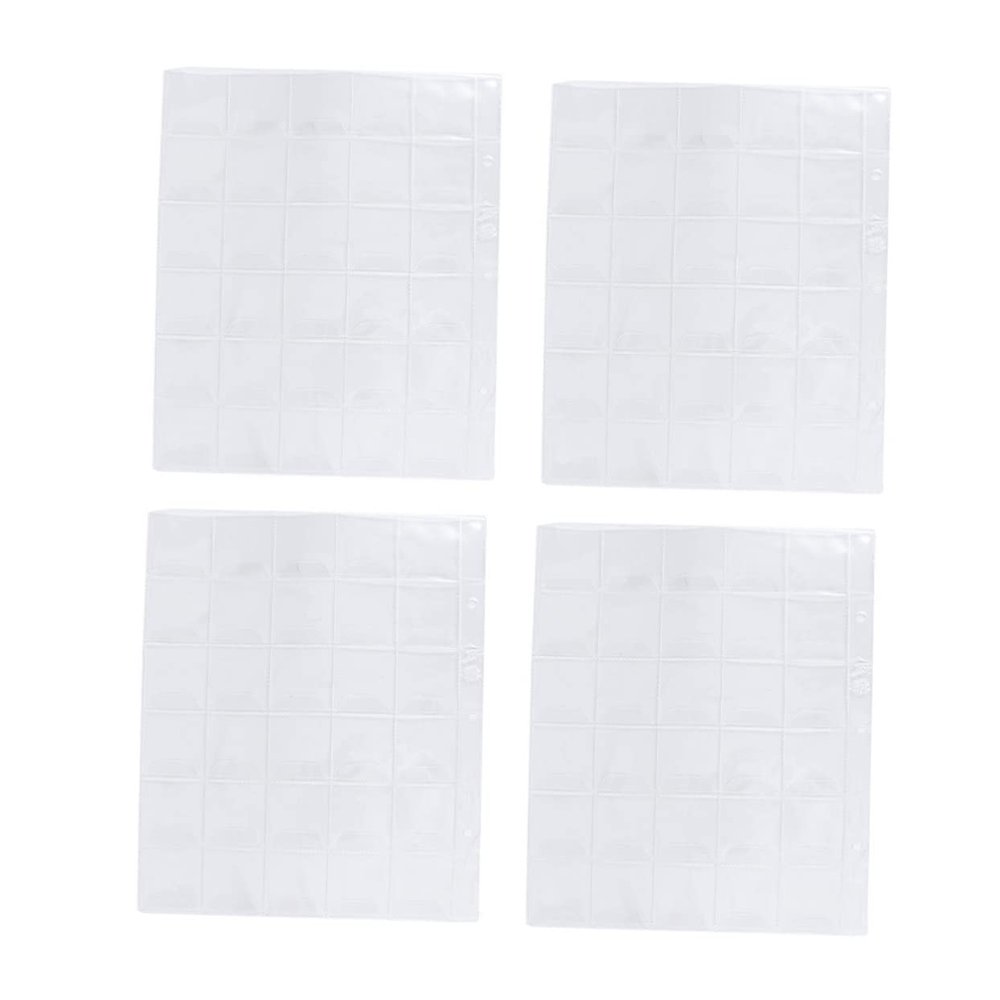 Angoily 4pcs PVC Coin Holders for Coin Storage Classic Album Pages 30 Pocket Design for Collectors and Enthusiasts