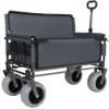 3-in-1 Convertible Folding Wagon Cart with Bench Seat & 180L Storage - 500lbs Heavy-Duty All-Terrain Wagon for Camping, Beach, Sports & Garden Use (Grey+ 9"x4" Wheels) view 1