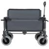 3-in-1 Convertible Folding Wagon Cart with Bench Seat & 180L Storage - 500lbs Heavy-Duty All-Terrain Wagon for Camping, Beach, Sports & Garden Use (Grey+ 9"x4" Wheels) view 3