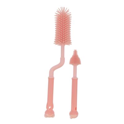 2Pcs Bottle Brush Plastic Handle Cleaner for Feeding Bottles Pacifiers Water Cups Rotating Design for Cleaning Soft Durable Material