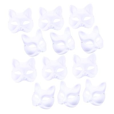 12Pcs DIY Blank Pulp Animal Masks Shapes for Painting Lightweight Decorative Masks for Parties and Cosplay Activities