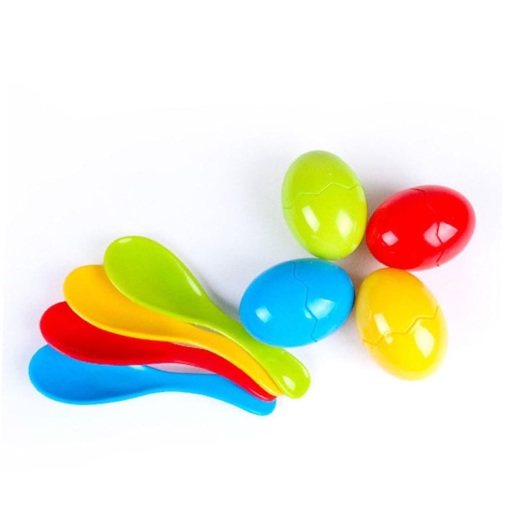 BESPORTBLE 8Pcs Balance Egg and Spoon Race Game for Includes Eggs and Spoons Fun Sports to Enhance Coordination and Teamwork Skills