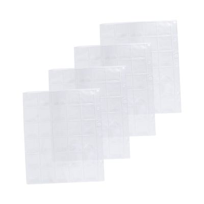 Angoily 4pcs Coin Holders Album Pages PVC Coin Storage Bag Compatible 30 Pockets per Page for Collectors and Hobbyists