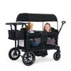 Kinder King Stroller Wagon for 2 Kids, Foldable All-Terrain Outdoor Toddler Kids Wagon Stroller 2 Seater, Removable Canopy, Adjustable Push/Pull Bar, Detachable Tray, Parent Organizer, Black view 1