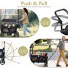 Kinder King Stroller Wagon for 2 Kids, Foldable All-Terrain Outdoor Toddler Kids Wagon Stroller 2 Seater, Removable Canopy, Adjustable Push/Pull Bar, Detachable Tray, Parent Organizer, Black view 2