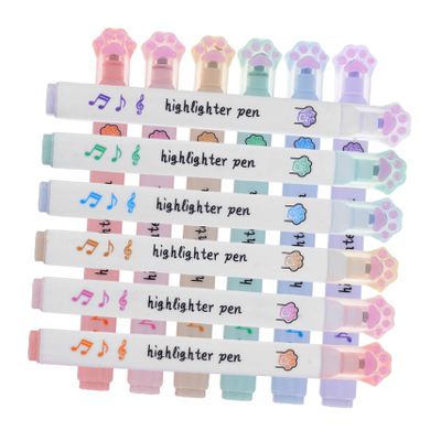 Angoily 12pcs Boys and Girls Highlighter Pens Cat Pastel Coloring Markers for Notebooks Office School