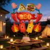 11Pcs BBQ Party Balloons - Summer Barbecue Birthday Decorations, Pizza Hamburger Chili Flame Foil Mylar Balloons, Food Shaped Aluminum Balloons for Backyard Cookout Grill Party Supplies view 3