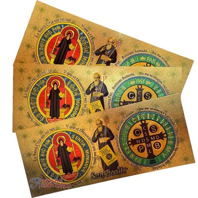 Billetes Amuletos de San Benito Abad, Set de 3 Piezas/St. Benedict Amulet Bills, Set of 3 Pieces