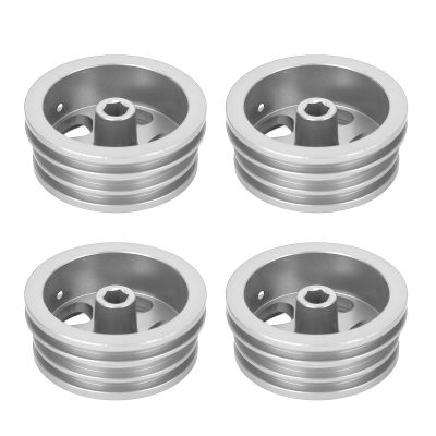 UPALDHOU RC Car Wheel Rim 4Pcs Aluminum Alloy Off Road Wheel Hub for MN82 LC79 RC Crawler Trucks with Sturdy Stable Performance Stylish Design (Silver)