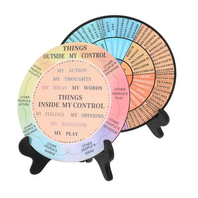 Zerodeko 2pcs Emotion Wheel Stand for School Counselor Office Mood Inspirational Desk Decor
