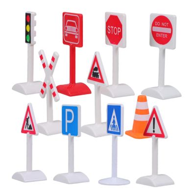 PRETYZOOM 1Set Realistic Road Signs and Traffic Light Accessories for Educational Play Construction and Sandbox Model