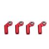 Bnineteenteam 4PCS RC Link Rod Ends M4 Curved CW 7mm Ball Head Set Alloy Steering Upgrade Replacement Parts for 1/10 Scale Model Cars (Red) view 2